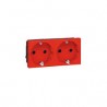 DOBLE BASE SCHUKO PROTEC 4 MOD ROJO