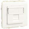 TAPA C/SOPORTE P/1 CONECTOR RJ45 NEGRO