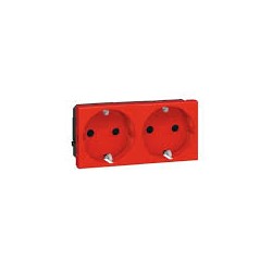 DOBLE BASE SCHUKO PROTEC 4 MOD ROJO