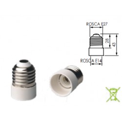 PORTALAMPARAS ADAPTADOR DE E27 A E14.