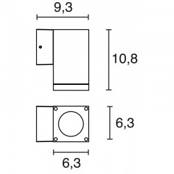 APLIQUE CUB IP54 GU10 MAX.35W 1EM BLANCO