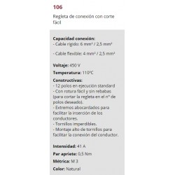 REGLETA PROFESIONAL DEL 6mm 12 POLOS