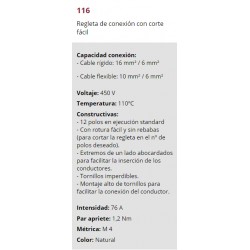 REGLETA PROFESIONAL DEL 16mm 12 POLOS
