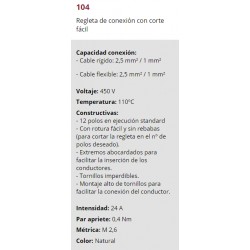 REGLETA PROFESIONAL DE 4mm 12 POLOS