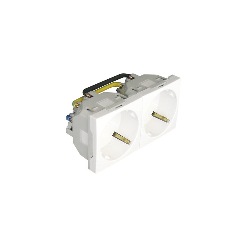 DOBLE BASE SCHUKO PROTEC 4 MOD BLANCO