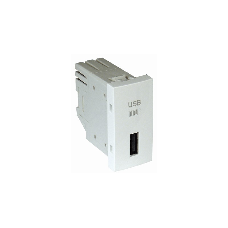 CARGADOR USB TIPO A - 1 MOD BLANCO