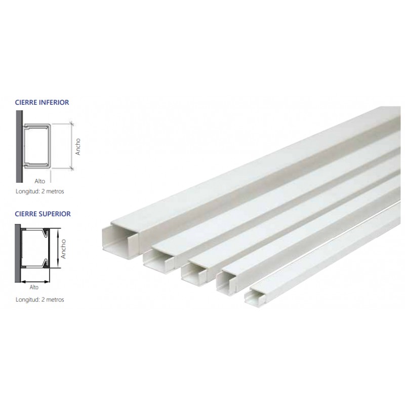 TRAMO RECTO MINICANAL DE 7 X 12 SUPERFICIE UTIL 52 MM².