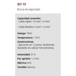 ESTANDAR 12 POLOS 2X10 MM2 BORNES DE SEG