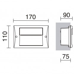 APLIQUE EMPOTRABLE DE LED SMD ANTRACITA