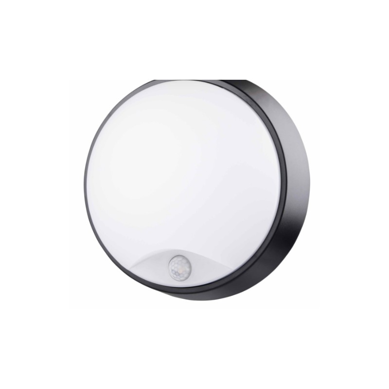 APLIQUE ESTANCO  CON SENSOR 14W NEGRO