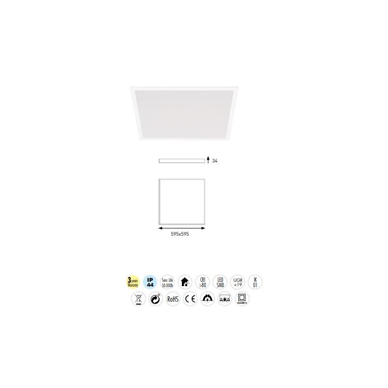 PANEL LED 60x60 BLANCO TEC. 6000K 40W HV