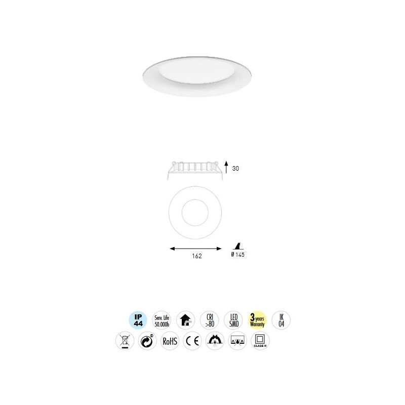 Downlight - led - 15w - 4000k - blanco