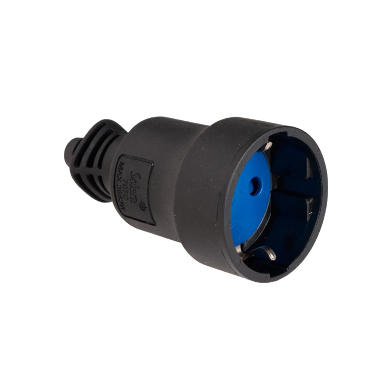 BASE MÓVIL 2P+T,16A 250v~ CAUCHO NEGRO