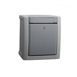 Conmutador 10a 250v ip54 gris