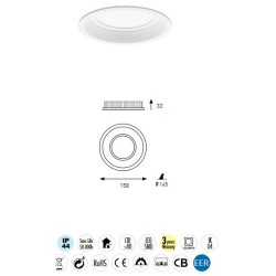 Downlight - led - 15w -...