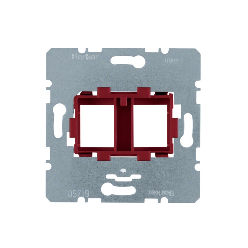 SOPORTE 2 TOMAS MODULAR JACK ROJO