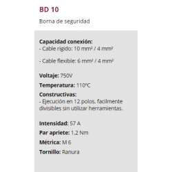 ESTANDAR 12 POLOS 2X10 MM2 BORNES DE SEG