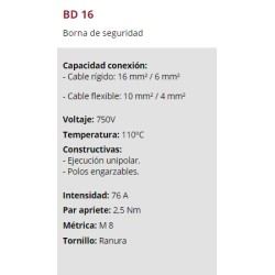 ESTANDAR 1 POLO 2X16 MM2 BORNES DE SEGUR