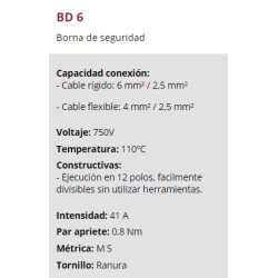 ESTANDAR 12 POLOS 2X6 MM2 BORNES DE SEGU