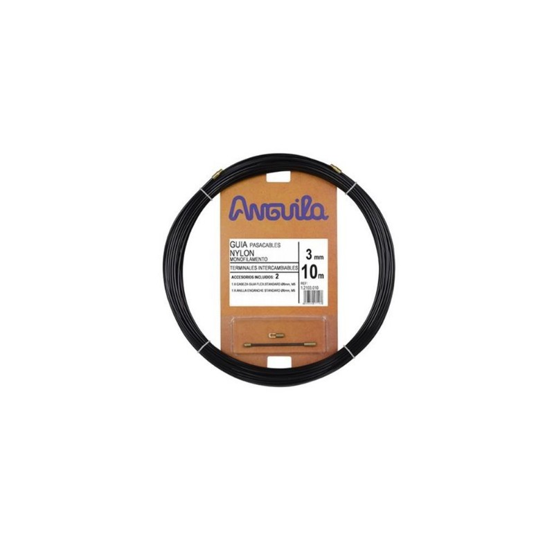 PASACABLES INTERC. NYLON 3MM NEGRO 10M